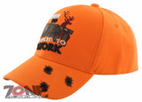 BORN TO HUNT FORCED TO WORK DEER BUCK HUNTING BALL CAP HAT ORANGE