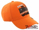 BORN TO HUNT FORCED TO WORK DEER BUCK HUNTING BALL CAP HAT ORANGE
