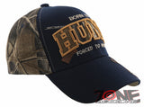 BORN TO HUNT FORCED TO WORK DEER BUCK HUNTING CAP HAT NAVY
