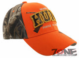 BORN TO HUNT FORCED TO WORK DEER BUCK HUNTING CAP HAT ORANGE