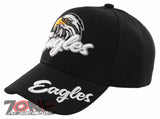 NEW! BIG EAGLES HEAD BALL CAP HAT BLACK