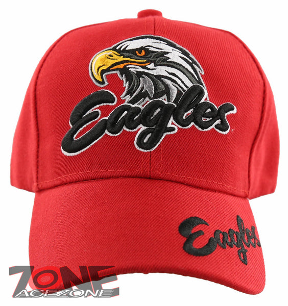 NEW! BIG EAGLES HEAD BALL CAP HAT RED