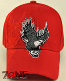 NEW! EAGLES SKULL SHADOW BALL CAP HAT RED