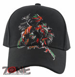 NEW! COCKS FIGHT SHADOW BALL CAP HAT BLACK