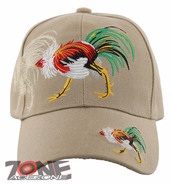 NEW! COCK FIGHT SHADOW BALL CAP HAT A1 TAN