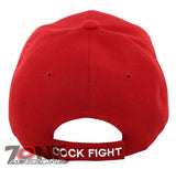NEW! COCK FIGHT SHADOW BALL CAP HAT A1 RED