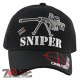 NEW! SNIPER ONE SHOT ONE KILL SCOPE BASEBALL CAP HAT BLACK