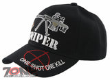 NEW! SNIPER ONE SHOT ONE KILL SCOPE BASEBALL CAP HAT BLACK