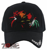 NEW! DOBLE COCK FIGHT COCK BALL CAP HAT BLACK