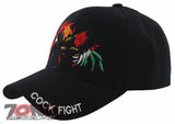 NEW! DOBLE COCK FIGHT COCK BALL CAP HAT BLACK