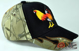 NEW! BIG COCK FIGHT SIDE FLAME CAP HAT BLACK CAMO