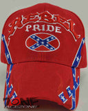 NEW! REBEL PRIDE SIDE FLAME CAP HAT RED