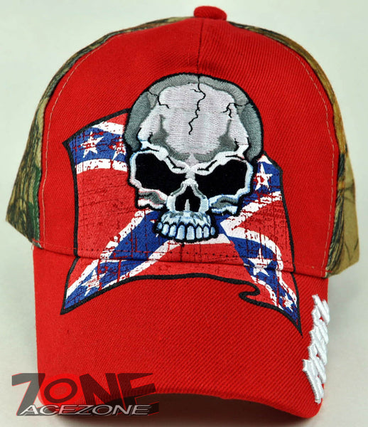 NEW! REBEL PRIDE SKULL CAP HAT RED CAMO