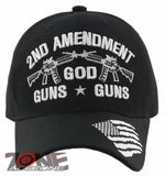 NEW! 2ND AMENDMENT HOMELAND SECURITY RIGHT TO BARE ARMS GOD CAP HAT BLACK