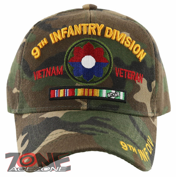 NEW! US ARMY 9TH INFANTRY DIVISION VIETNAM VETERAN CAP HAT GREEN CAMO