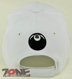 NEW! EIGHT 8 BALL FLAME CAP HAT WHITE