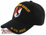 NEW! US ARMY 11TH ARMORED CAVALRY DIVISION BLACK HORSE CAP HAT BLACK