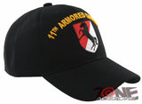 NEW! US ARMY 11TH ARMORED CAVALRY DIVISION BLACK HORSE CAP HAT BLACK