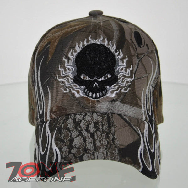 WHOLESALE NEW! SIDE FLAME SKULL CAP HAT D CAMO