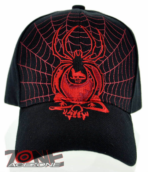 NEW! SPIDER SKULL CAP HAT BLACK
