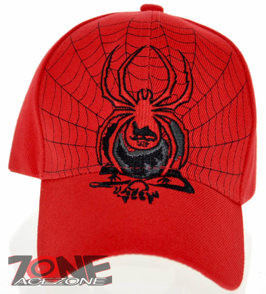 NEW! SPIDER SKULL CAP HAT RED