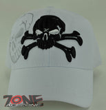 WHOLESALE NEW! PIRATE SKULL CAP HAT WHITE
