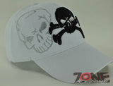 WHOLESALE NEW! PIRATE SKULL CAP HAT WHITE