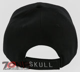 NEW! GRIM REAPER DEATH SKULL BALL CAP HAT BLACK