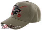 NEW! GRIM REAPER DEATH SKULL BALL CAP HAT TAN