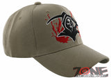 NEW! GRIM REAPER DEATH SKULL BALL CAP HAT TAN