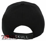NEW! AMERICAN FLAG SKULL BALL CAP HAT BLACK