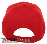 NEW! AMERICAN FLAG SKULL BALL CAP HAT RED