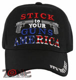 NEW! STICK TO YOUR GUNS AMERICA IT'S YOUR RIGHT FLAG CAP HAT BLACK