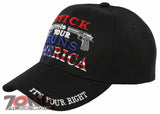 NEW! STICK TO YOUR GUNS AMERICA IT'S YOUR RIGHT FLAG CAP HAT BLACK