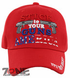NEW! STICK TO YOUR GUNS AMERICA IT'S YOUR RIGHT FLAG CAP HAT RED