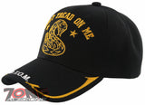 DON'T TREAD ON ME SNAKE SIDE LINE D.T.O.M. BALL CAP HAT BLACK