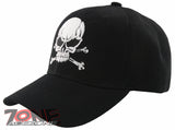 NEW! BIG PIRATE SKULL BALL CAP HAT BLACK