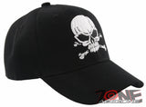 NEW! BIG PIRATE SKULL BALL CAP HAT BLACK