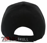 NEW! BIG PIRATE SKULL BALL CAP HAT BLACK