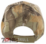 NEW! BIG PIRATE SKULL BALL CAP HAT FOREST SAND CAMO