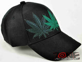 NEW! MARIJUANA WEED LEAF CANNABIS POT BALL CAP HAT BLACK