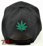 NEW! MARIJUANA WEED LEAF CANNABIS POT BALL CAP HAT BLACK