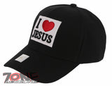 NEW! I LOVE JESUS CHRISTIAN BASEBALL CAP HAT BLACK
