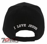 NEW! I LOVE JESUS CHRISTIAN BASEBALL CAP HAT BLACK