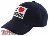 NEW! I LOVE JESUS CHRISTIAN BASEBALL CAP HAT NAVY