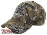 NEW! RIDE TO FREEDOM BORN TO RIDE MOTO EAGLE SKULL BALL CAP HAT CAMO