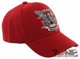 NEW! RIDE TO FREEDOM BORN TO RIDE MOTO EAGLE SKULL BALL CAP HAT RED