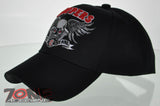 NEW! MOTO CHOPPERS BIKE THE BONE SKULL WINGS CAP HAT BLACK