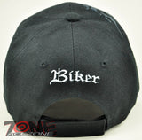 NEW! MOTO CHOPPERS BIKER TO THE BONE SKULL FLAME CAP HAT BLACK