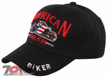 NEW! AMERICAN BIKER FLAG MOTO CHOPPERS ENGINE FLAME CAP HAT BLACK